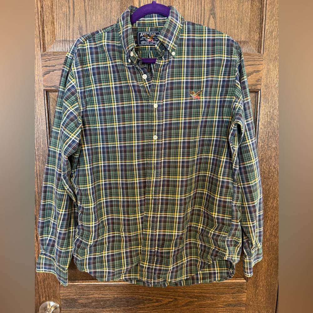 American Living Ralph Lauren Men's Plaid Button Down Shirt Multicolor Medium